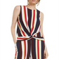 Bar III Women's Striped Twist Front Top Yellow Size X-Large
