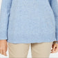 Karen Scott Women's V Neck Long Sleeve Sweater Blue Size Small
