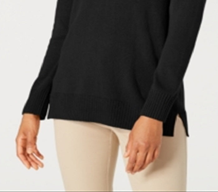 Karen Scott Women's V Neck Solid Sweater Black Size Small