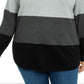 Karen Scott Women's Cotton Colorblocked Sweater Gray Size 0X