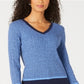 Karen Scott Women's Long Sleeve Sweater Blue Size Petite L