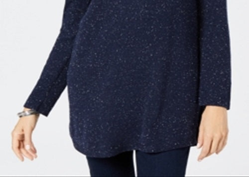 Karen Scott Women's Textured Tunic Sweater Blue Size Large