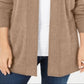 Karen Scott Women's Open Front Long Sleeve Cardigan Brown Size Small