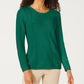 Karen Scott Women's Patchwork Stitch Pullover Sweater Green Size Medium