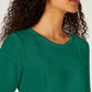 Karen Scott Women's Patchwork Stitch Pullover Sweater Green Size Medium
