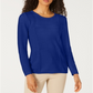 Karen Scott Women's Patchwork Stitch Pullover Sweater Blue Size XX-Large