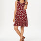 Style & Co Women's Printed Cross Back Dress Red Size Medium