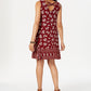 Style & Co Women's Printed Cross Back Dress Red Size Medium
