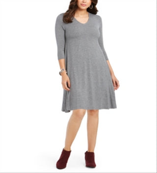 Style & Co Women's Swing Dress Gray Size Petite
