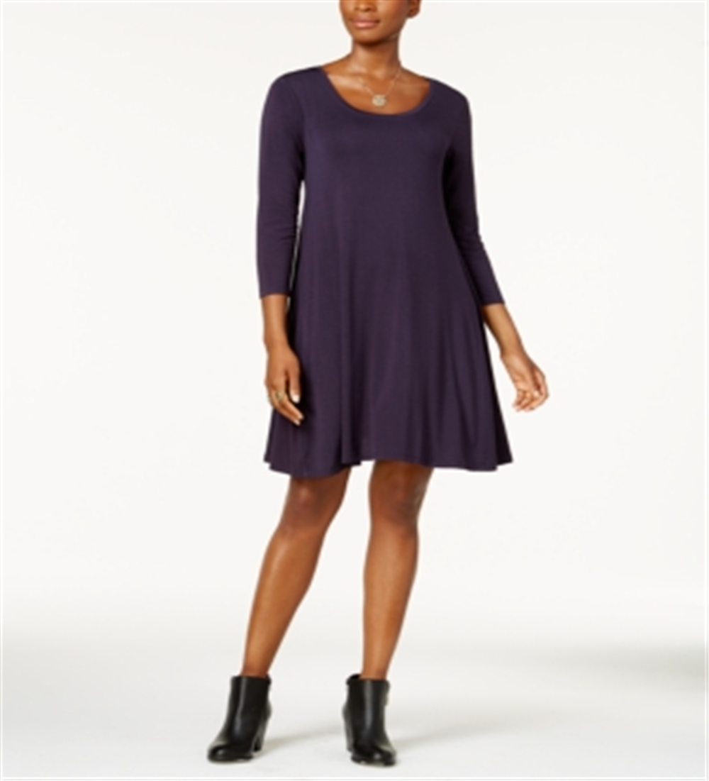Style & Co Women's Swing Dress Dark Purple Size PP
