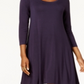 Style & Co Women's Swing Dress Dark Purple Size PP