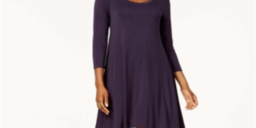 Style & Co Women's Swing Dress Dark Purple Size PP