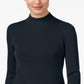 Karen Scott Women's Cotton Ribbed Turtleneck Top Blue Size Medium