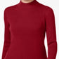 Karen Scott Women's Cotton Ribbed Turtleneck Top Red Size XX-Large