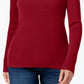 Karen Scott Women's Cotton Ribbed Turtleneck Top Red Size XX-Large