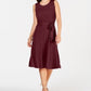 Charter Club Women's Tie Waist MIDI Dress Red Size Medium