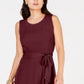 Charter Club Women's Tie Waist MIDI Dress Red Size Medium