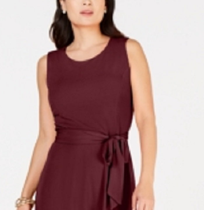 Charter Club Women's Tie Waist MIDI Dress Red Size Medium