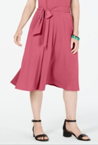 Charter Club Women's Tie Waist MIDI Dress Pink Size XX-Large