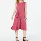 Charter Club Women's Tie Waist MIDI Dress Pink Size XX-Large