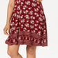 Style & Co Women's Floral Print Sleeveless Swing Dress Red Size Petite