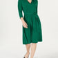 Charter Club Women's Solid Midi Dress Green Size Petite Medium