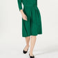 Charter Club Women's Solid Midi Dress Green Size Petite Medium