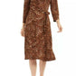 Charter Club Women's Reversible Faux Wrap Dress Brown Size 1X