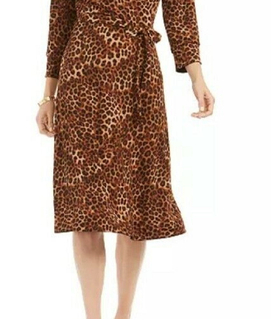 Charter Club Women's Reversible Faux Wrap Dress Brown Size 1X