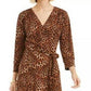 Charter Club Women's Reversible Faux Wrap Dress Brown Size 1X