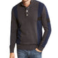INC International Concepts Men's Sweater Colorblocked Snap Henley Pullover Grey Size Large