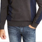 INC International Concepts Men's Sweater Colorblocked Snap Henley Pullover Grey Size Large