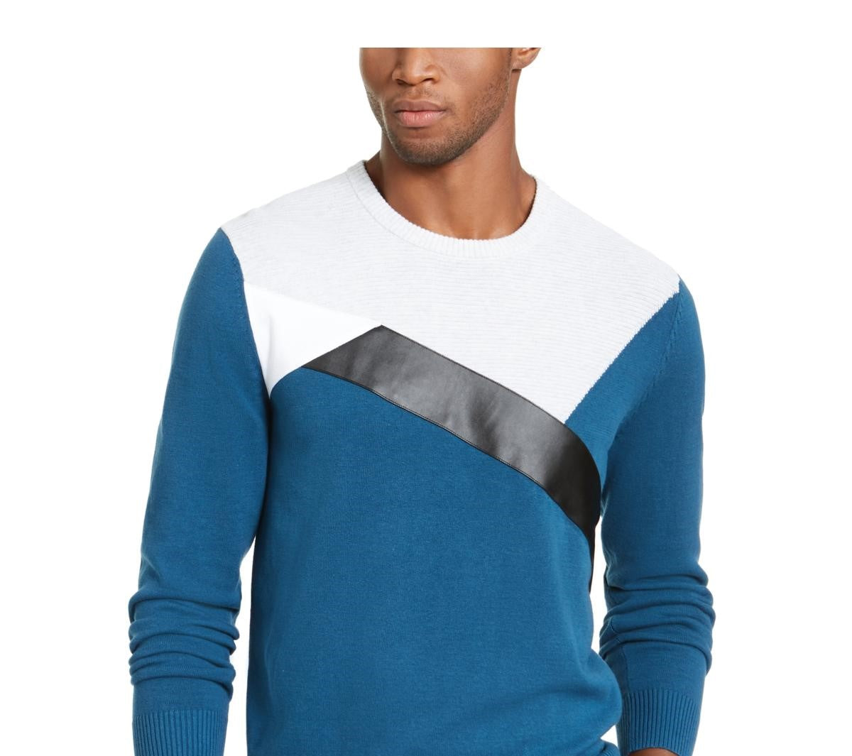 INC International Concepts Men's Colorblocked Sweater Blue Size X-Small