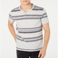INC International Concepts Men's Stripe Split Neck T-Shirt Gray Size XX-Large