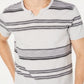 INC International Concepts Men's Stripe Split Neck T-Shirt Gray Size XX-Large