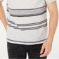 INC International Concepts Men's Stripe Split Neck T-Shirt Gray Size XX-Large