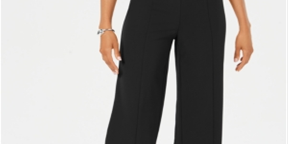 JM Collection Women's Cropped Pull on Pants Black Size XX-Large