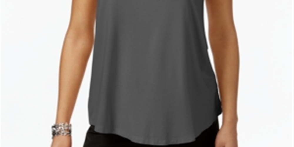 JM Collection Women's Scoop Neck Tank Top Gray Size Medium