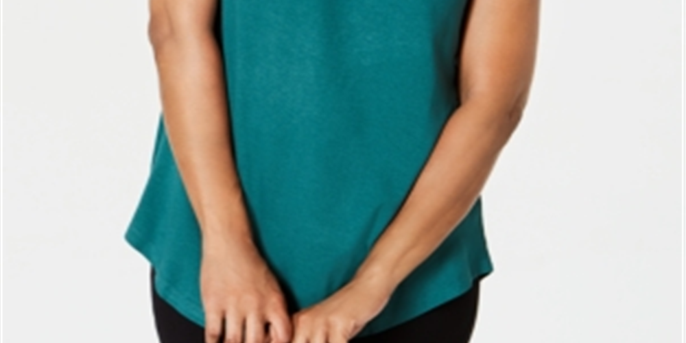 JM Collection Women's Cold Shoulder Swing T-Shirt Green Size Small