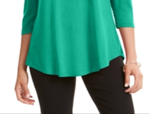 JM Collection Women's Cold Shoulder Top Green Size XX-Large