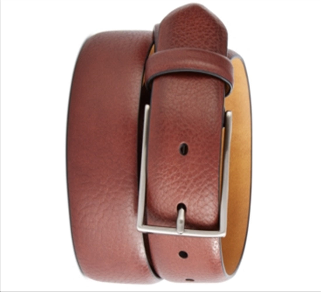 Tasso Elba Men's Textured Leather Dress Belt Brown Size Large