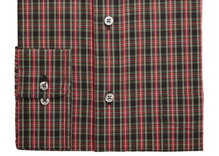 Club Room Men's Classic Regular Fit Stretch Wrinkle Resistant Tartan Dress Shirt Black Size 34-35