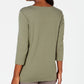 Karen Scott Women's Solid Long Sleeve Jewel Neck Top Green Size XX-Large