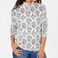 Karen Scott Women's Printed Mock Neck Top Gray Size X-Large