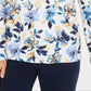 Karen Scott Women's Printed Long Sleeve Top Blue Size Medium