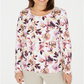 Karen Scott Women's Printed Long Sleeve Top White Size X-Small