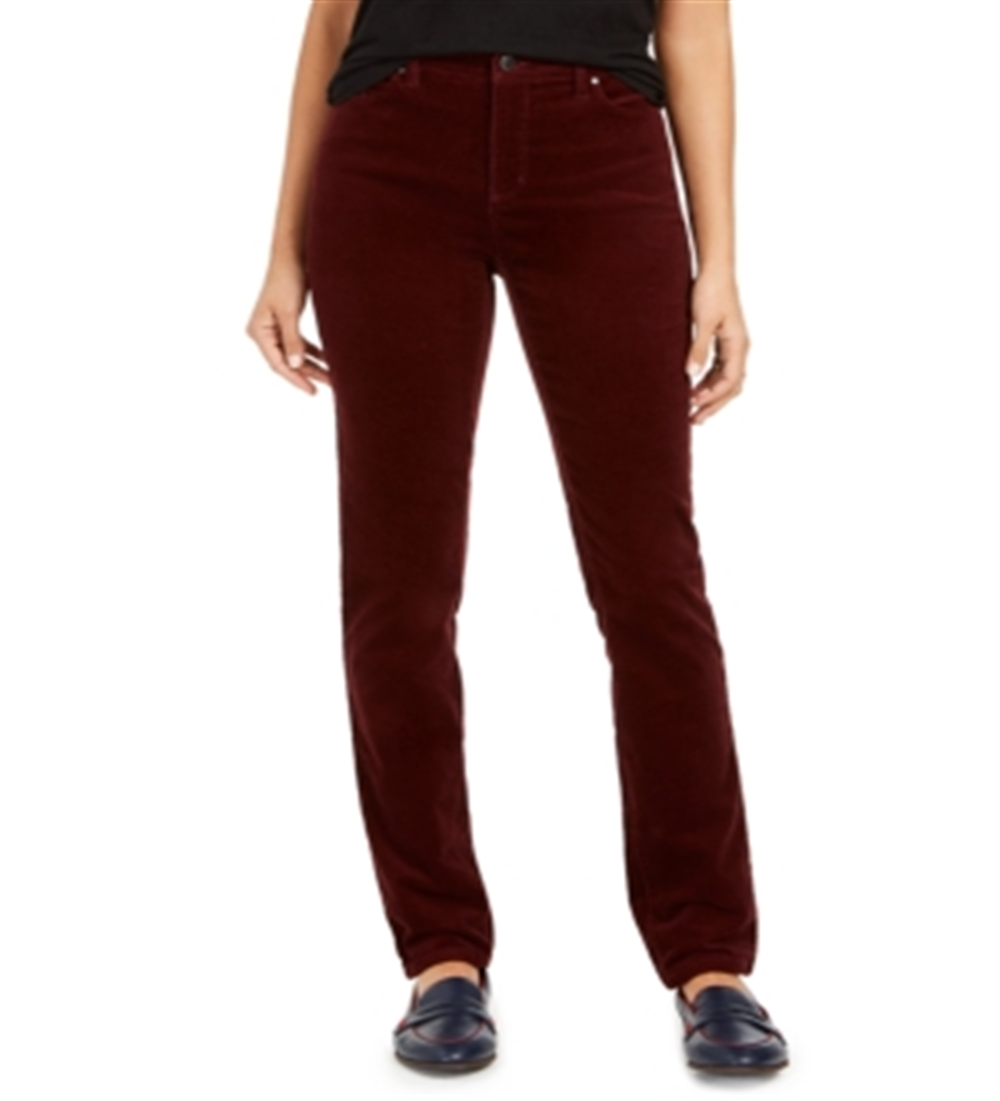 Charter Club Women's Lexington Tummy Control Corduroy Pants Red Size 16X3