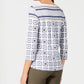 Charter Club Women's New Orleans Boat Cotton Printed Top White Size Medium