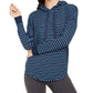 Alfani Women's Knit Striped Sleep Hoodie Blue Size XX-Large