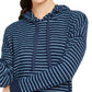 Alfani Women's Knit Striped Sleep Hoodie Blue Size XX-Large